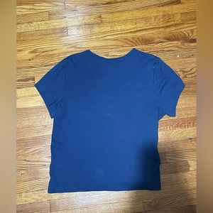 Women’s Cropped Blue T-shirt Knitted Top